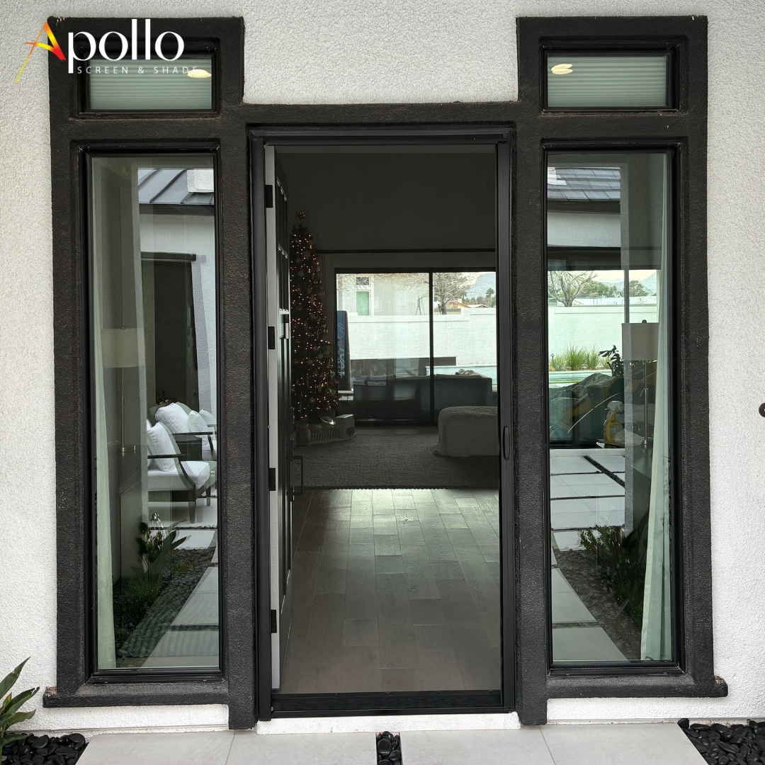 Apollo Black Retractable Screen Door Completely Invisible. 